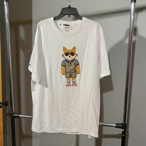 Akoo White T-Shirt with Cool Dog Graphic